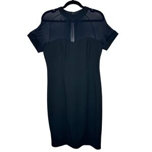 Bebe LBD Y2K Mesh Sheath‎ Dress Size 8 Party Cocktail Short Sleeve Whimsygoth